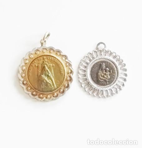 Antig&uuml;edades: LOTE DE PEQUE&Ntilde;AS MEDALLAS RELIGIOSAS MEDALLITA RELIGI&Oacute;N CRISTIANA VIRGEN SRA DE LAS ANGUSTIAS Y OTRA