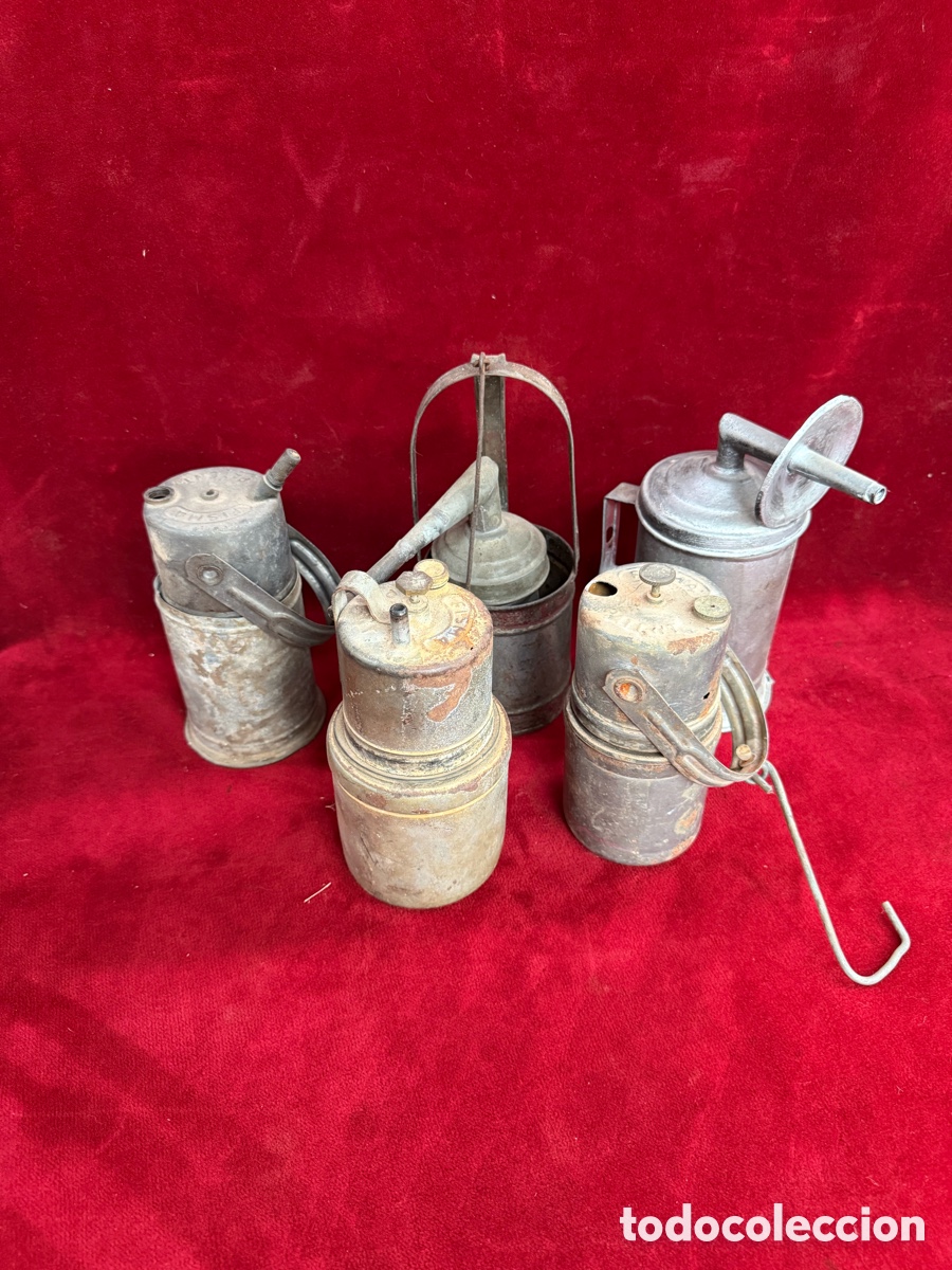 Antig&uuml;edades: Lote de carbureros antiguos de mina!