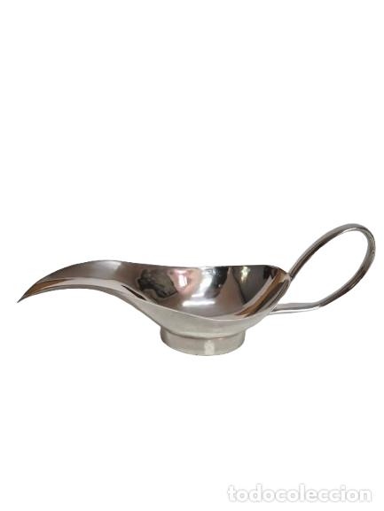 Antig&uuml;edades: Salsera Vintage - Alpaca Plateada - Sello F. Valent&iacute;, Orfebrer&iacute;a y Plater&iacute;a Espa&ntilde;ola