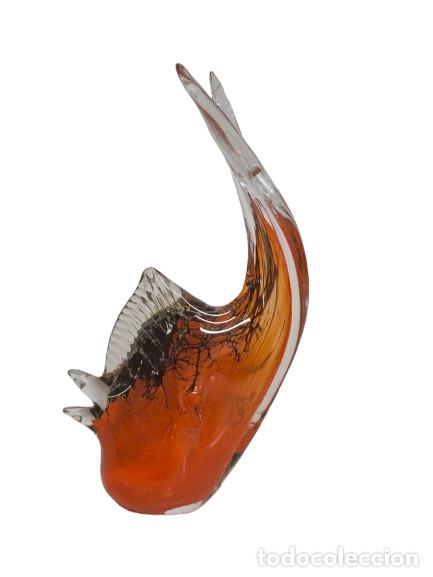 Antig&uuml;edades: Escultura, Figura Pez &Aacute;ngel - Cristal, Vidrio de Malta -Firma Phoenician Glass - Vintage - A&ntilde;os 80