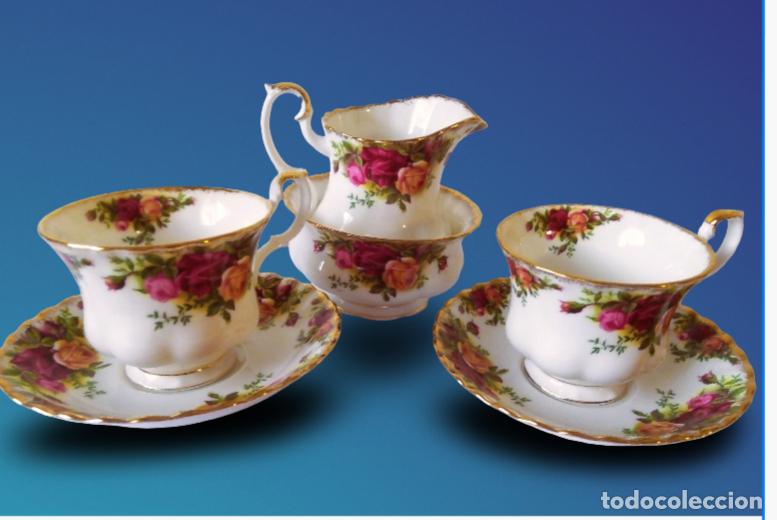 Antig&uuml;edades: Tu y Yo con lechera y azucarero Royal Albert Old Country Roses