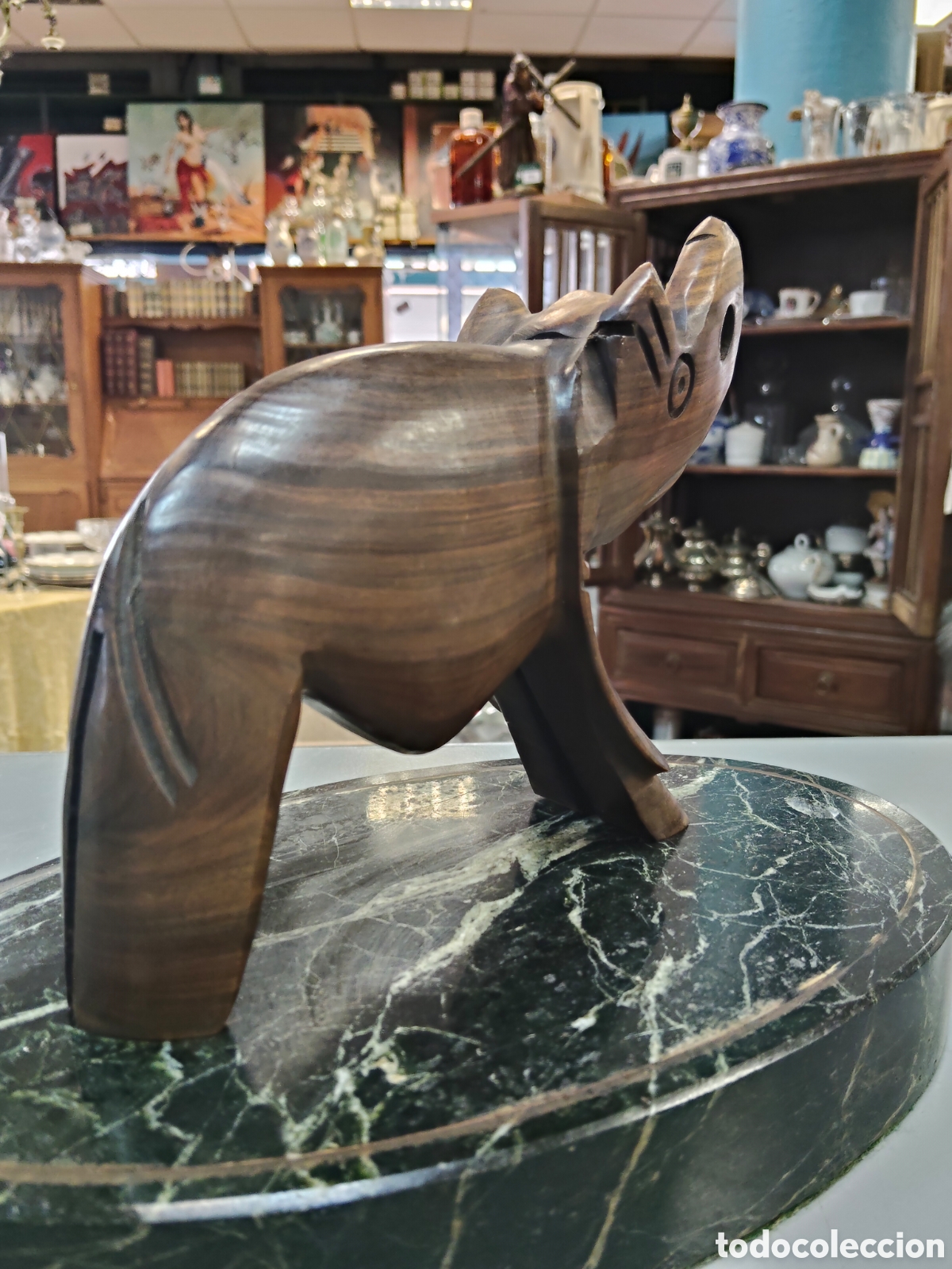 Antig&uuml;edades: Precioso elefante de madera - Foto 2