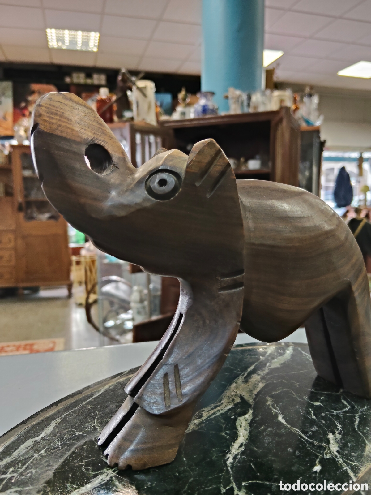 Antig&uuml;edades: Precioso elefante de madera - Foto 3