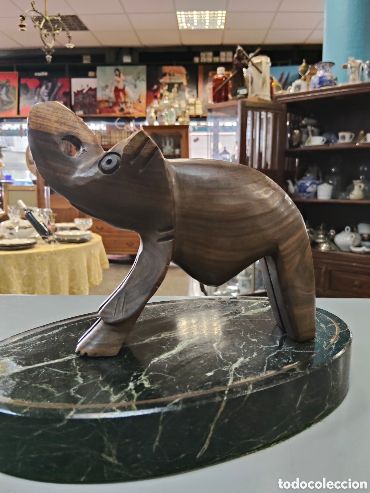 Antig&uuml;edades: Precioso elefante de madera - Foto 4