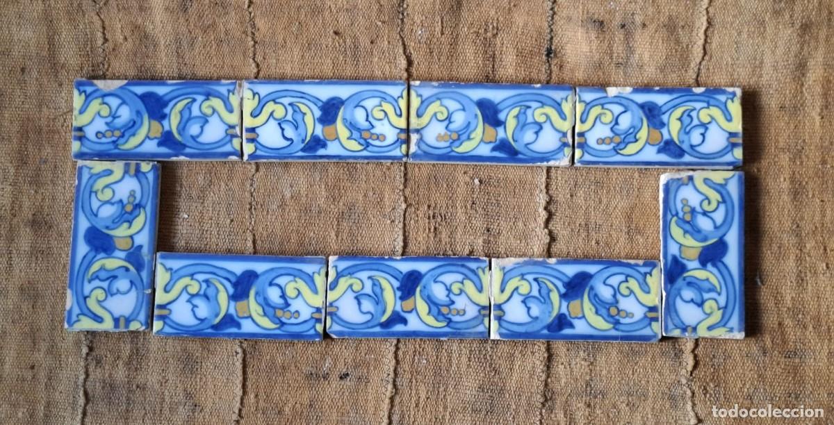 Antig&uuml;edades: Cenefa 9 azulejos Talavera - Principios S-XX