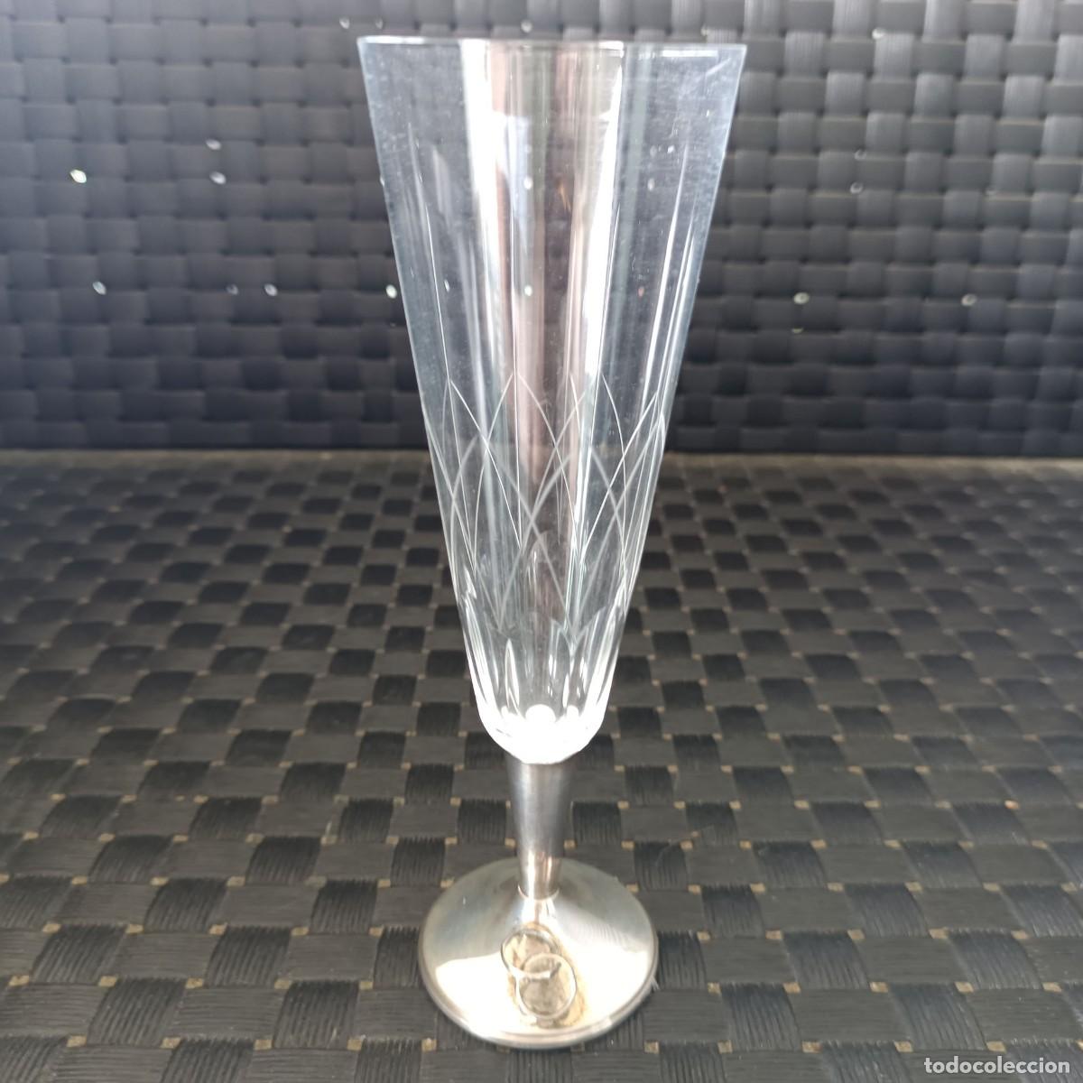 Antig&uuml;edades: COPA DE CAVA BODA con anillos en base - Foto 1