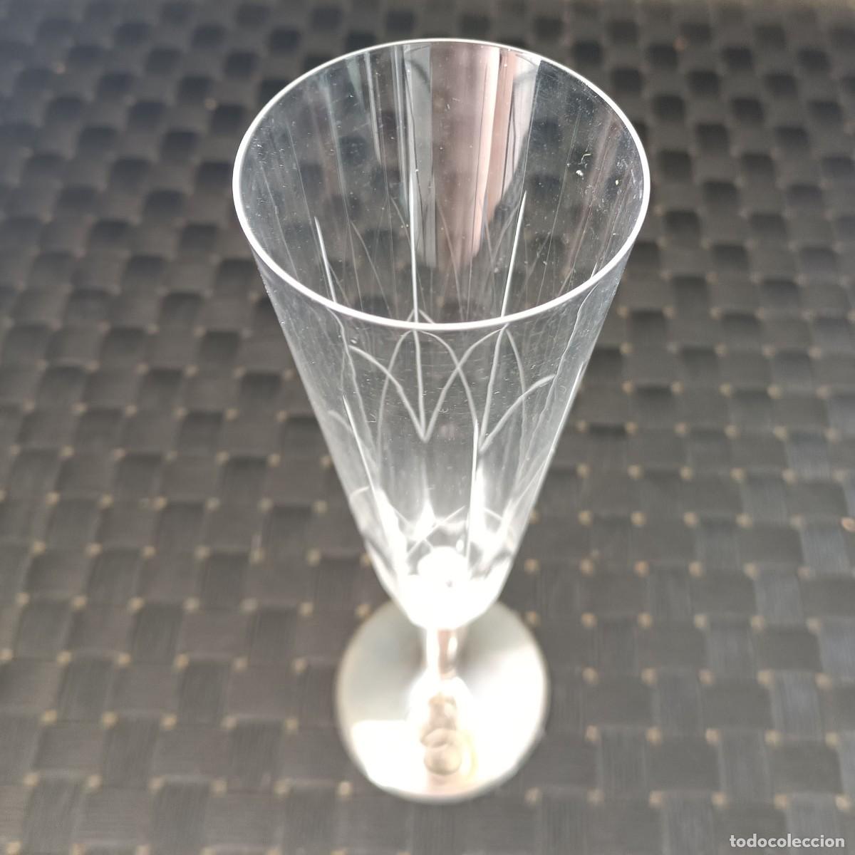 Antig&uuml;edades: COPA DE CAVA BODA con anillos en base - Foto 2