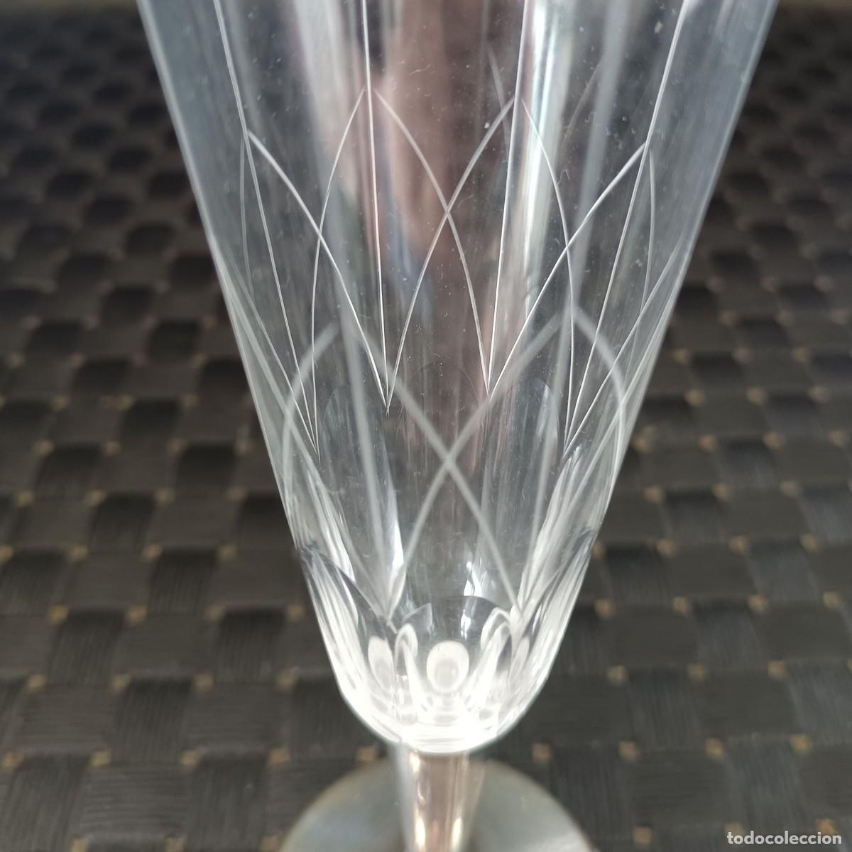 Antig&uuml;edades: COPA DE CAVA BODA con anillos en base - Foto 3