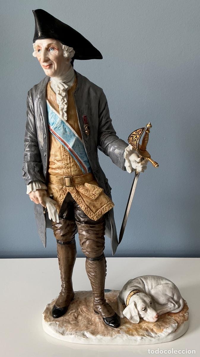 Antig&uuml;edades: Figura Porcelana de ALGORA - Carlos III Cazador (Goya) - Serie Especial s/n