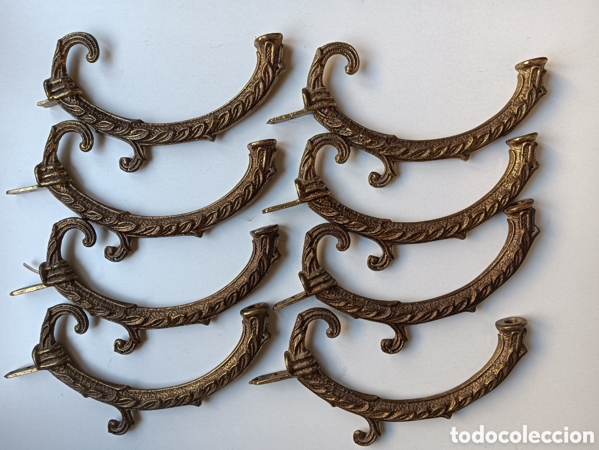 Antig&uuml;edades: 8 brazos para l&aacute;mpara bronce - Foto 1