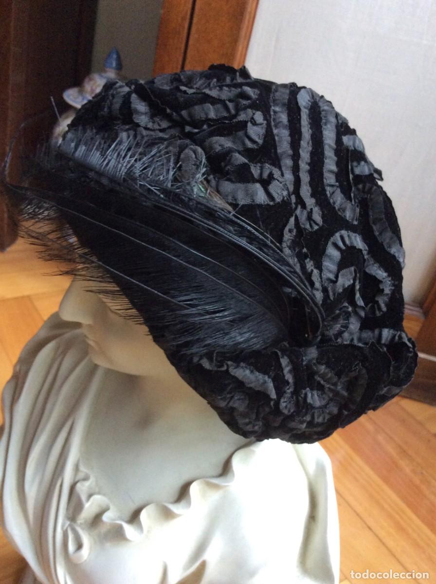 Antig&uuml;edades: ANTIGUO SOMBRERO SE&Ntilde;ORA . DE LA SOMBRERERA CAMILLE ROGER - PARIS