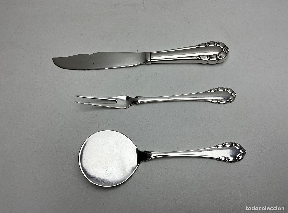 Antig&uuml;edades: GEORGE JENSEN -DINAMARCA-SET DE TENEDOR - CUCHILLO - PALA - A&Ntilde;OS 20-30 - PLATA