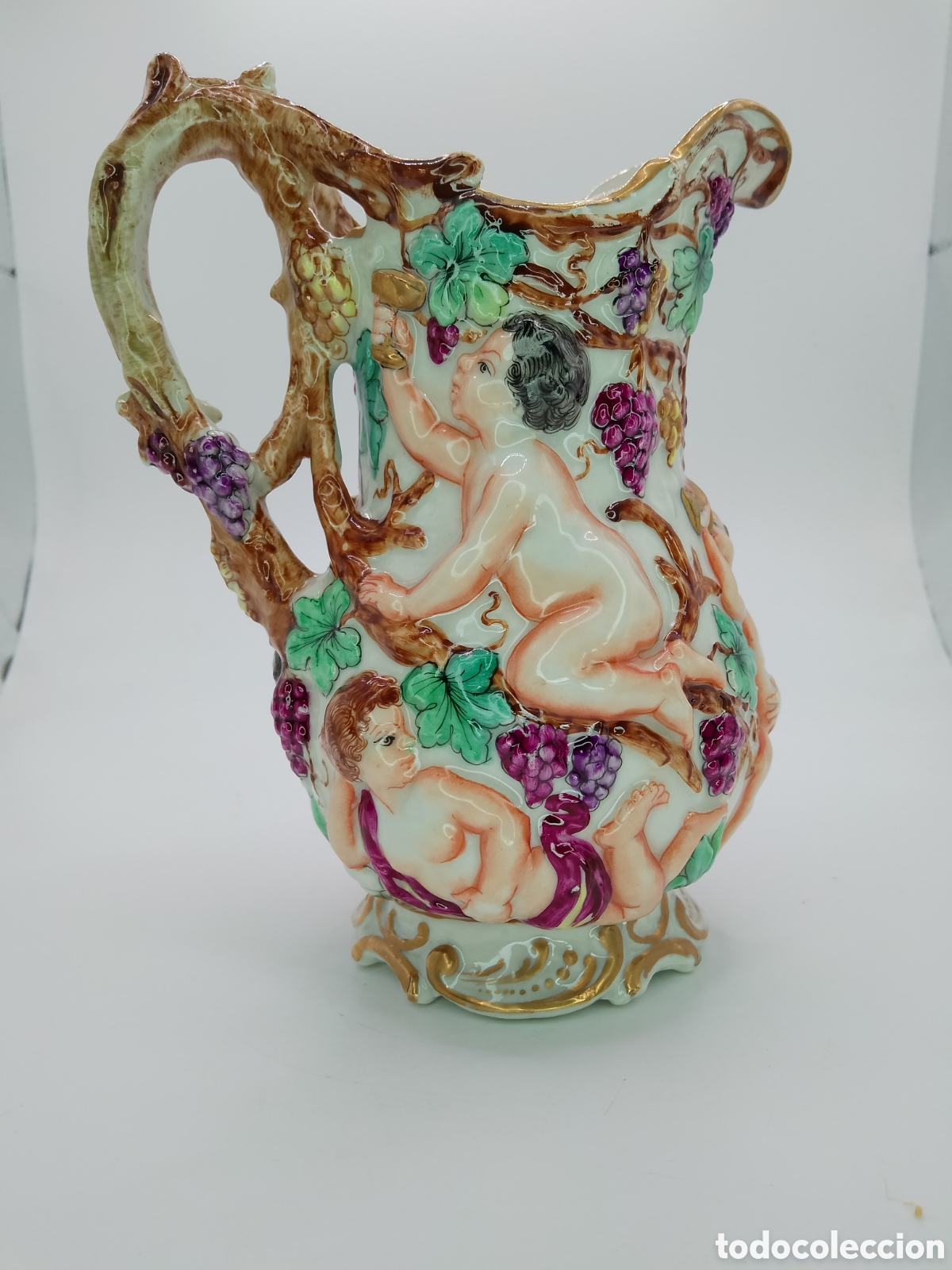Antig&uuml;edades: Capodimonte jarra de porcelana - Foto 2