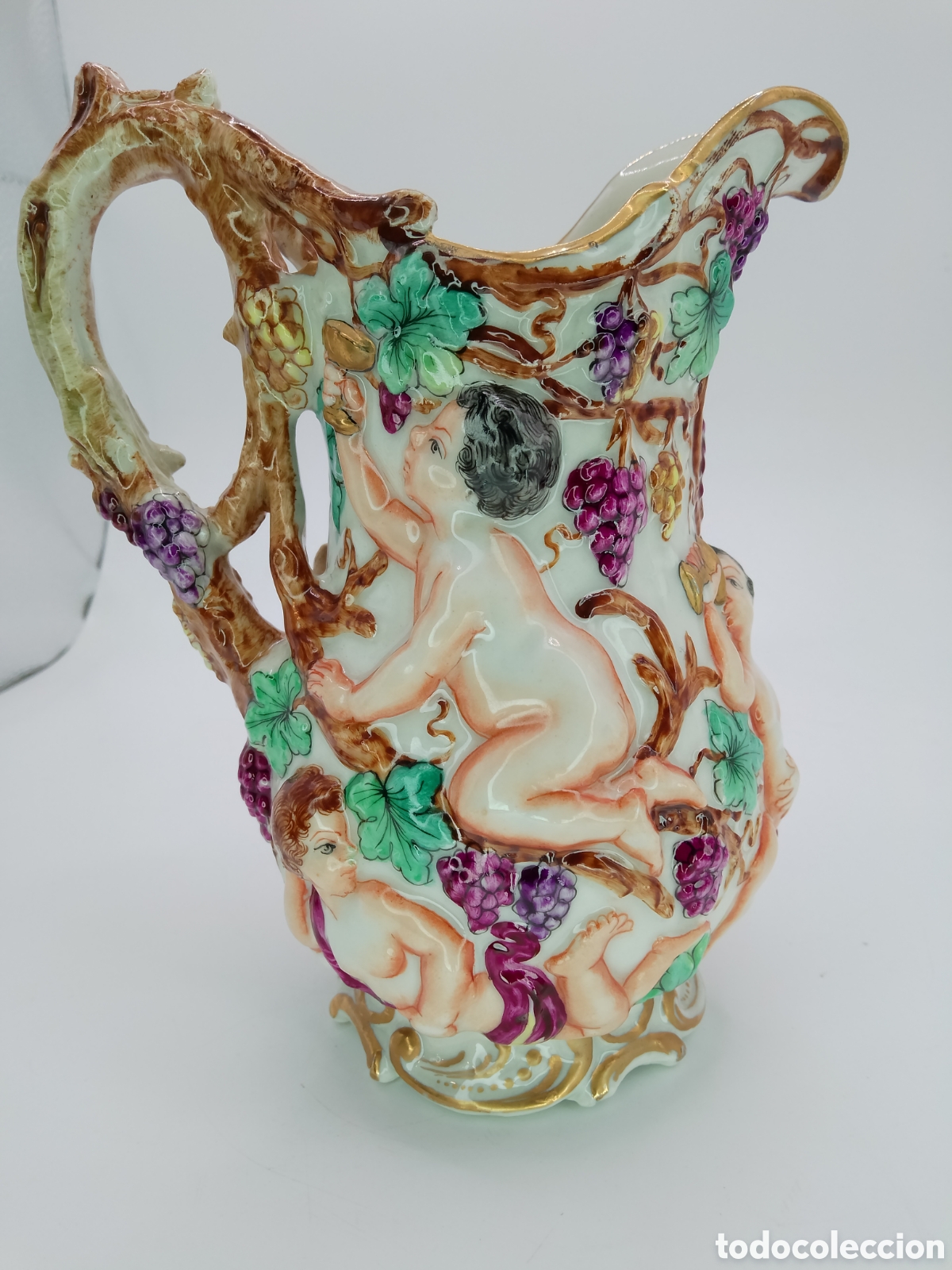 Antig&uuml;edades: Capodimonte jarra de porcelana - Foto 5