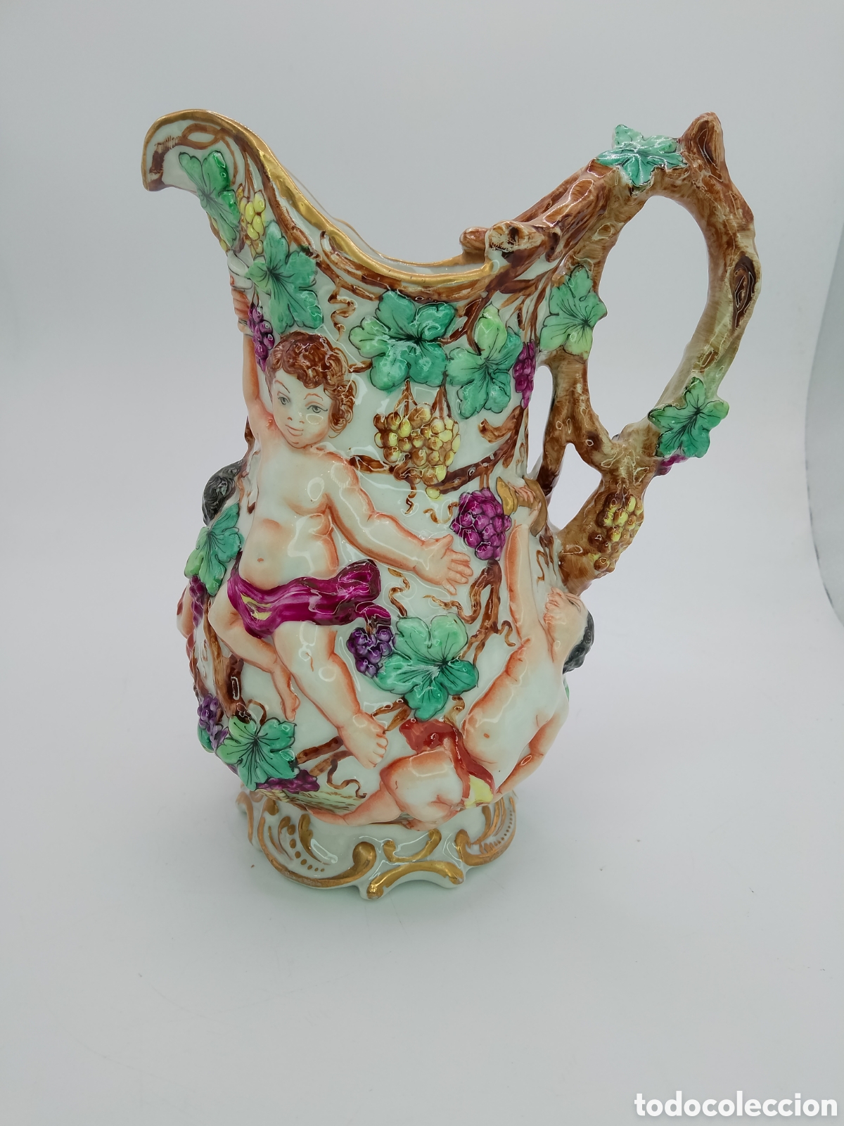 Antig&uuml;edades: Capodimonte jarra de porcelana