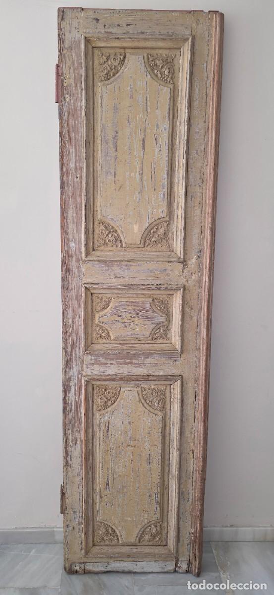 Antig&uuml;edades: Puerta antigua de interior con tallados - Foto 3