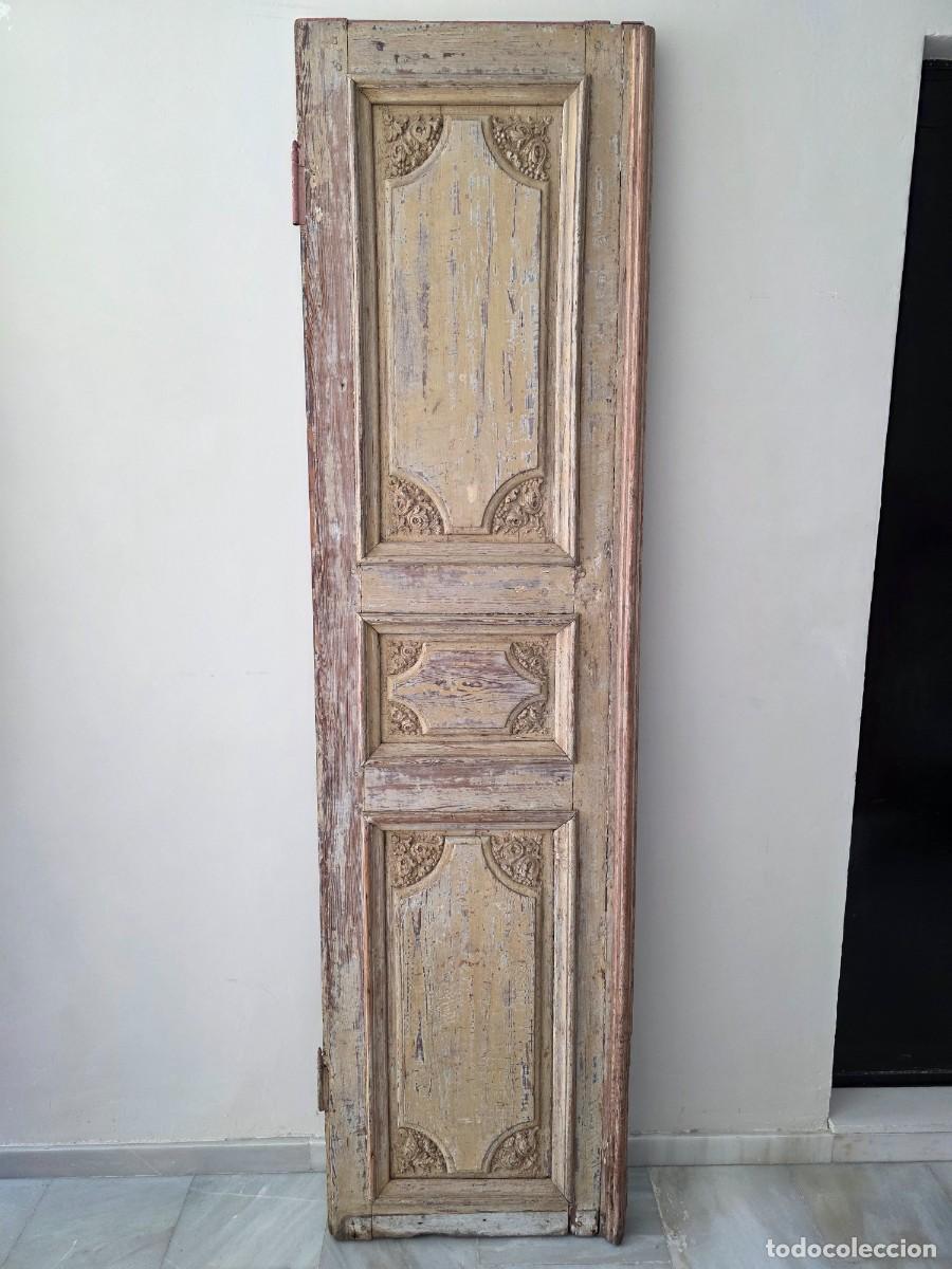 Antig&uuml;edades: Puerta antigua de interior con tallados - Foto 5