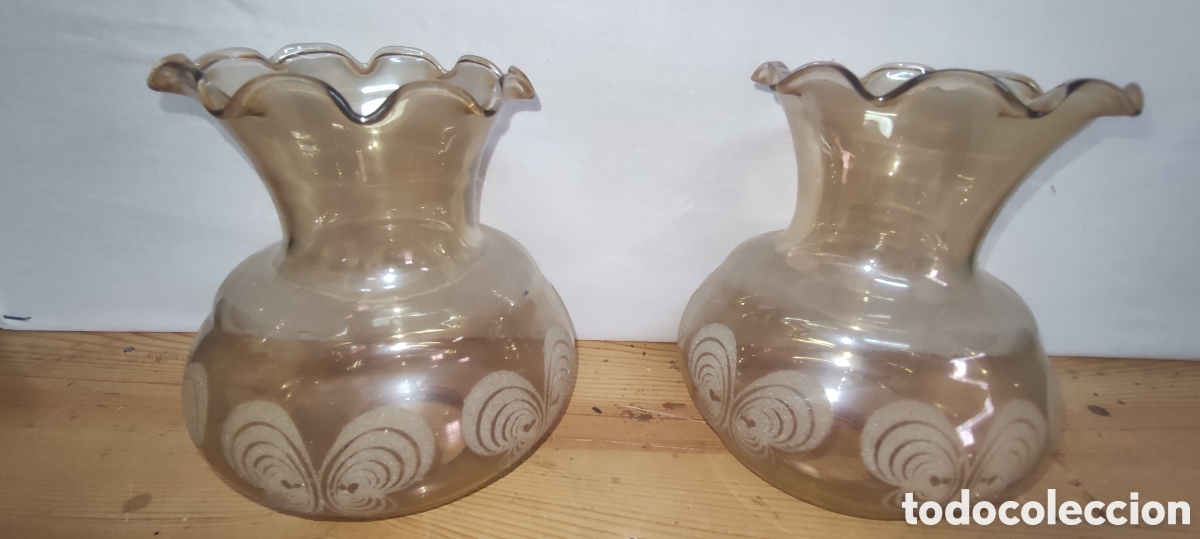 Antig&uuml;edades: Pareja de tulipas vintage - Foto 2