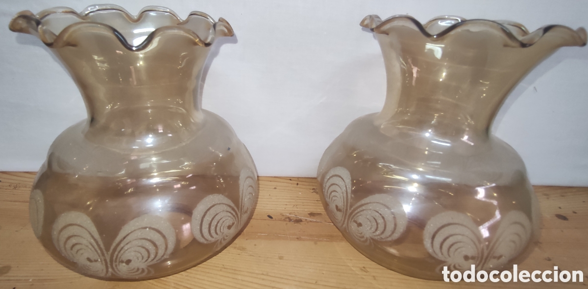 Antig&uuml;edades: Pareja de tulipas vintage