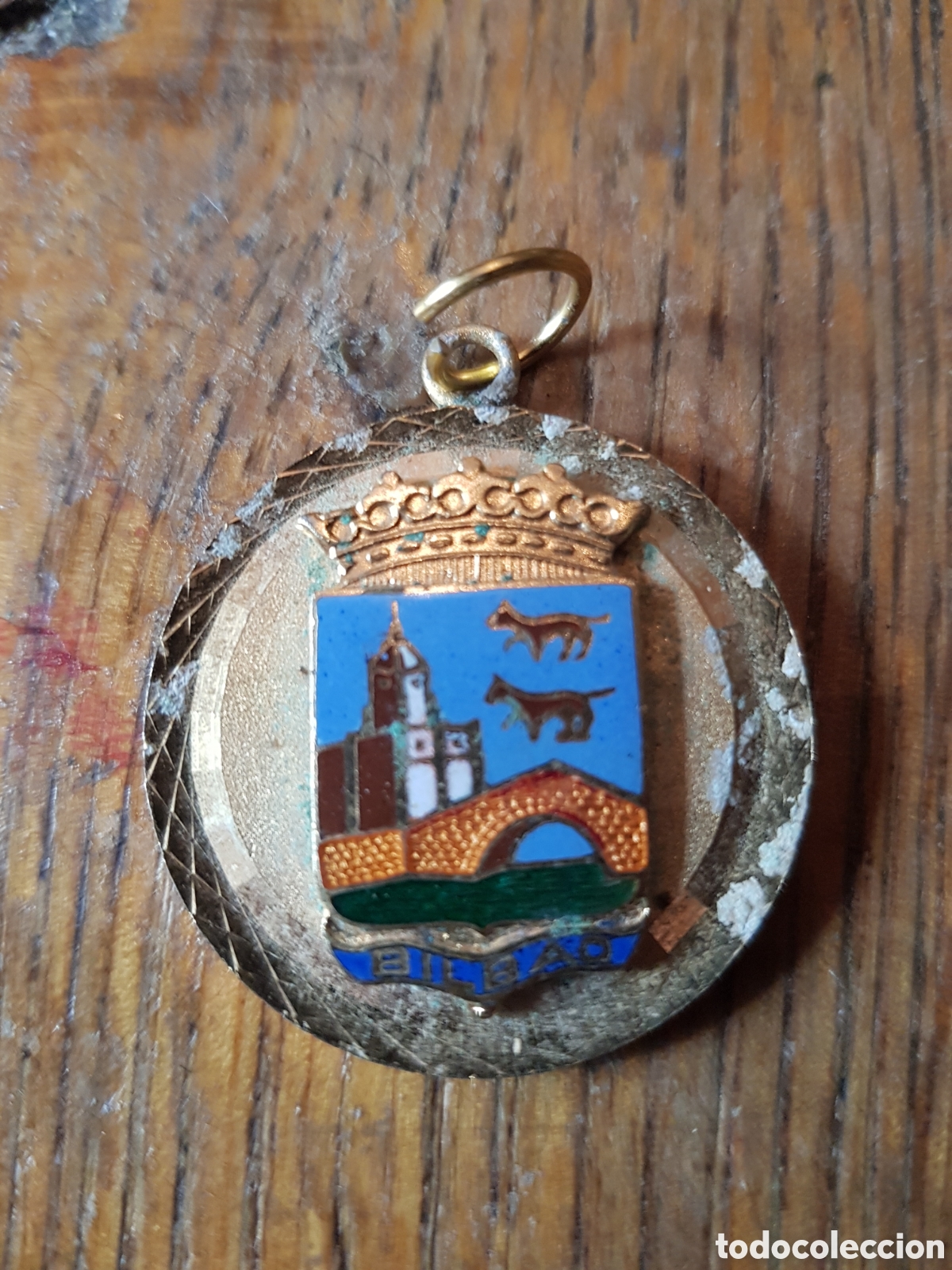 Antig&uuml;edades: ANTIGUA MEDALLA ESMALTADA DE BILBAO
