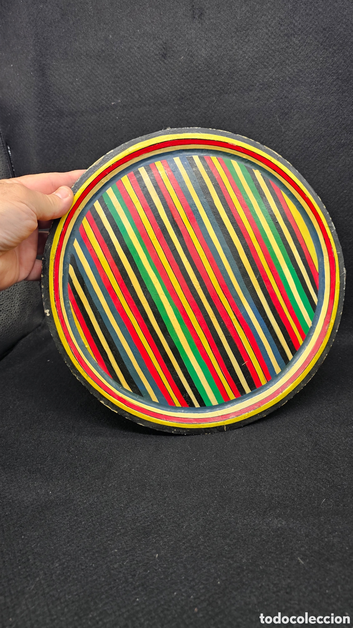 Antiquit&auml;ten: Bandeja / plato de madera pintada