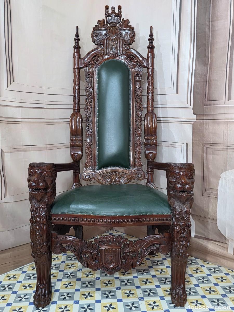 Antig&uuml;edades: Sill&oacute;n de trono estilo barroco