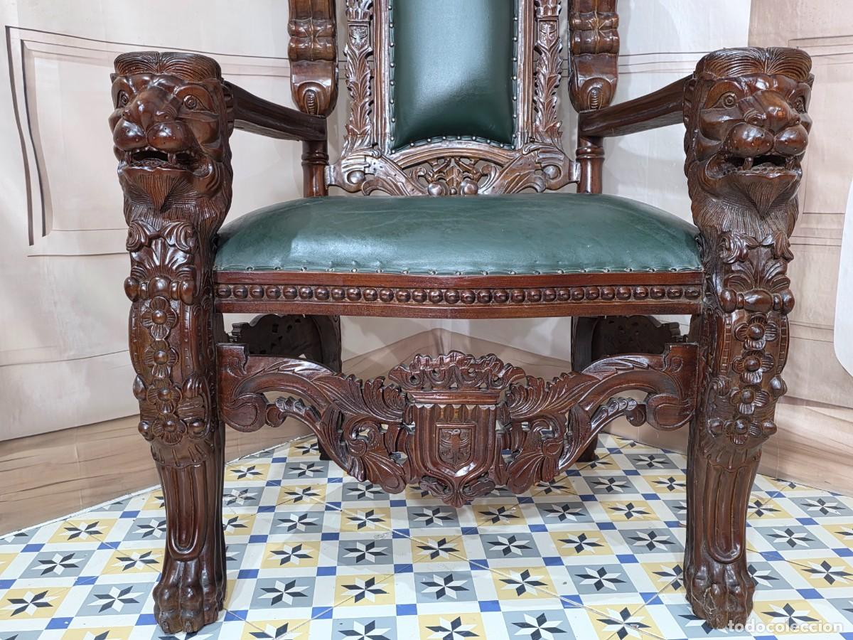 Antig&uuml;edades: Sill&oacute;n de trono estilo barroco - Foto 3