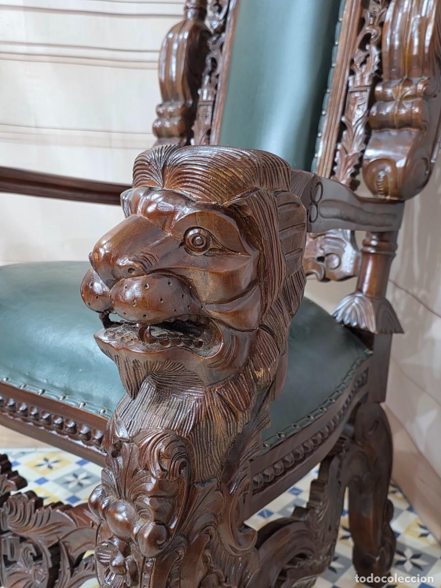 Antig&uuml;edades: Sill&oacute;n de trono estilo barroco - Foto 6