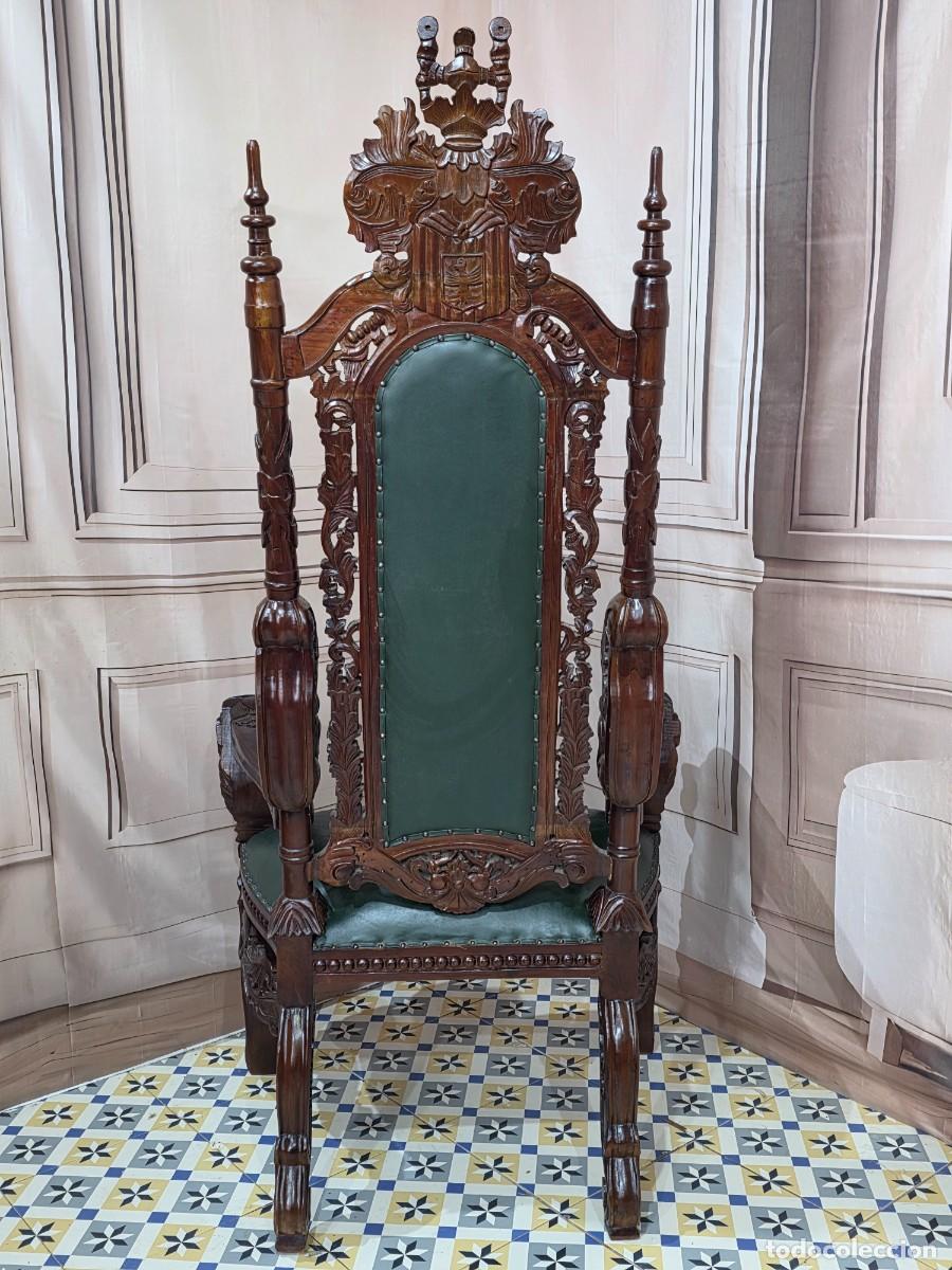 Antig&uuml;edades: Sill&oacute;n de trono estilo barroco - Foto 7