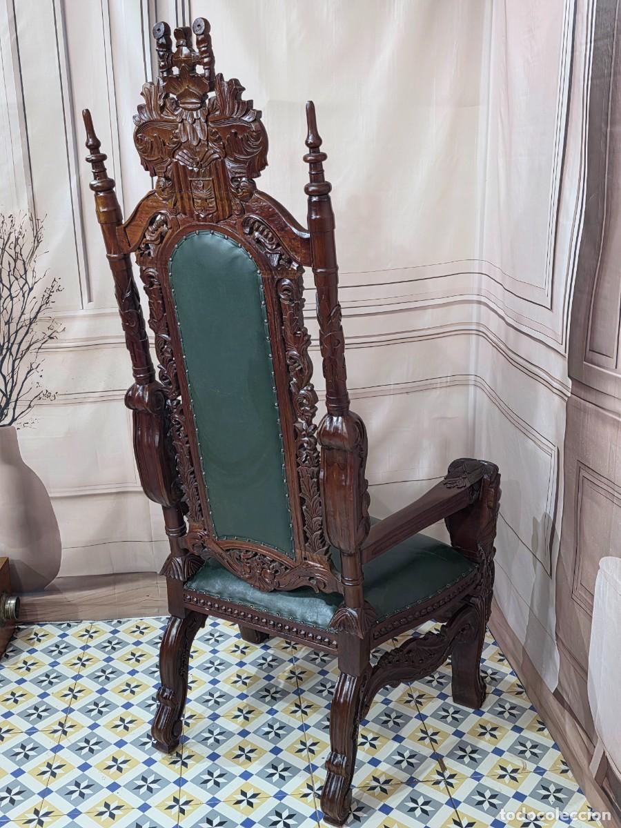 Antig&uuml;edades: Sill&oacute;n de trono estilo barroco - Foto 8