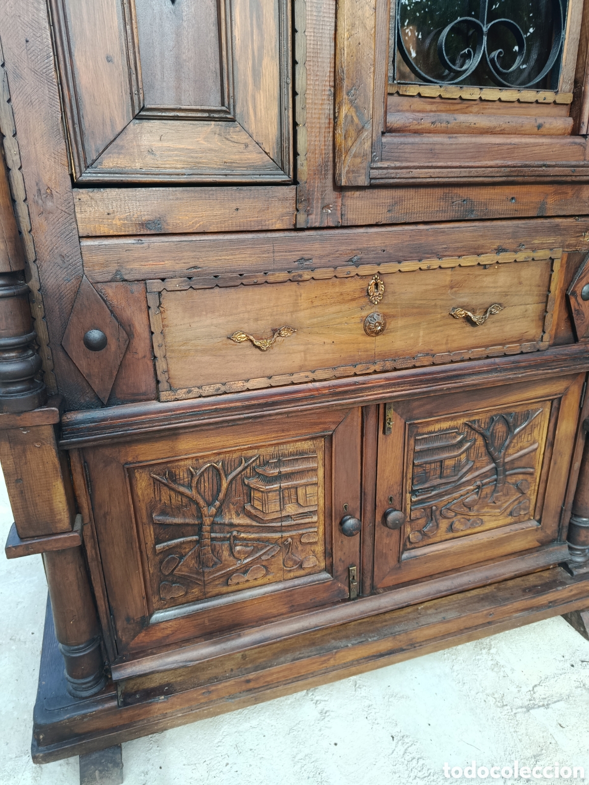 Antig&uuml;edades: Mueble para bodega de madera y forja - Foto 5
