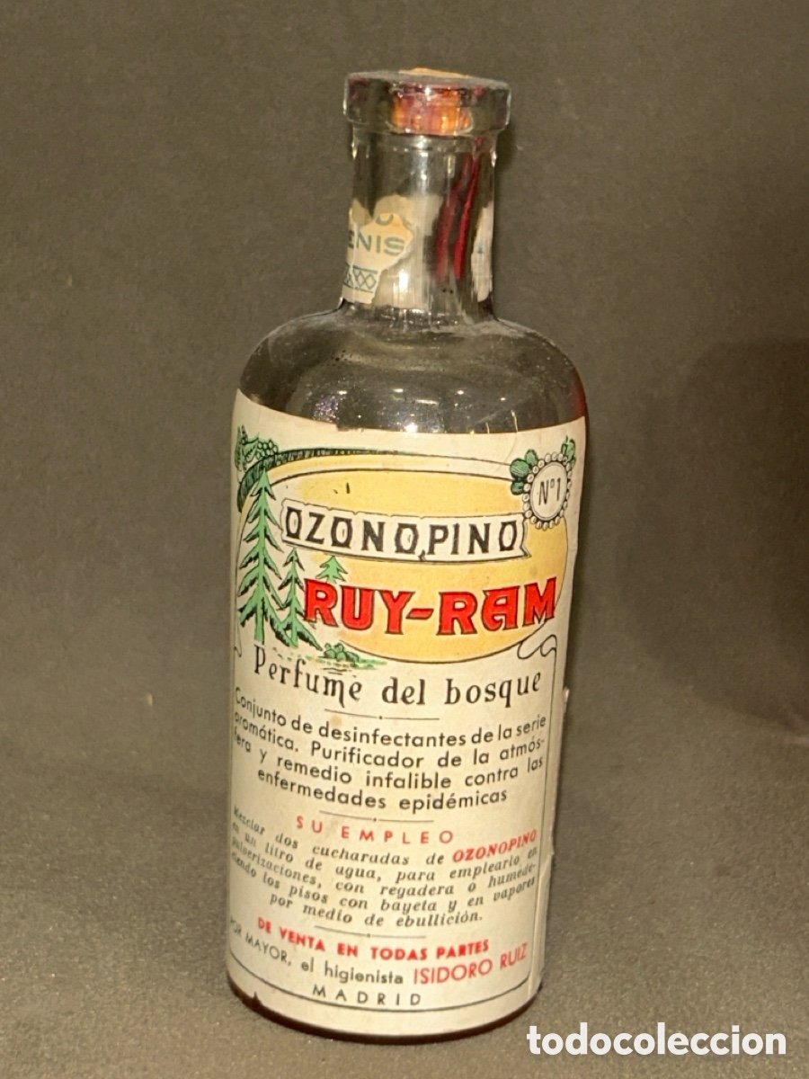 Antiques: FRASCO DE FARMACIA OZONOPINO RUY RAM PERFUME DEL BOSQUE