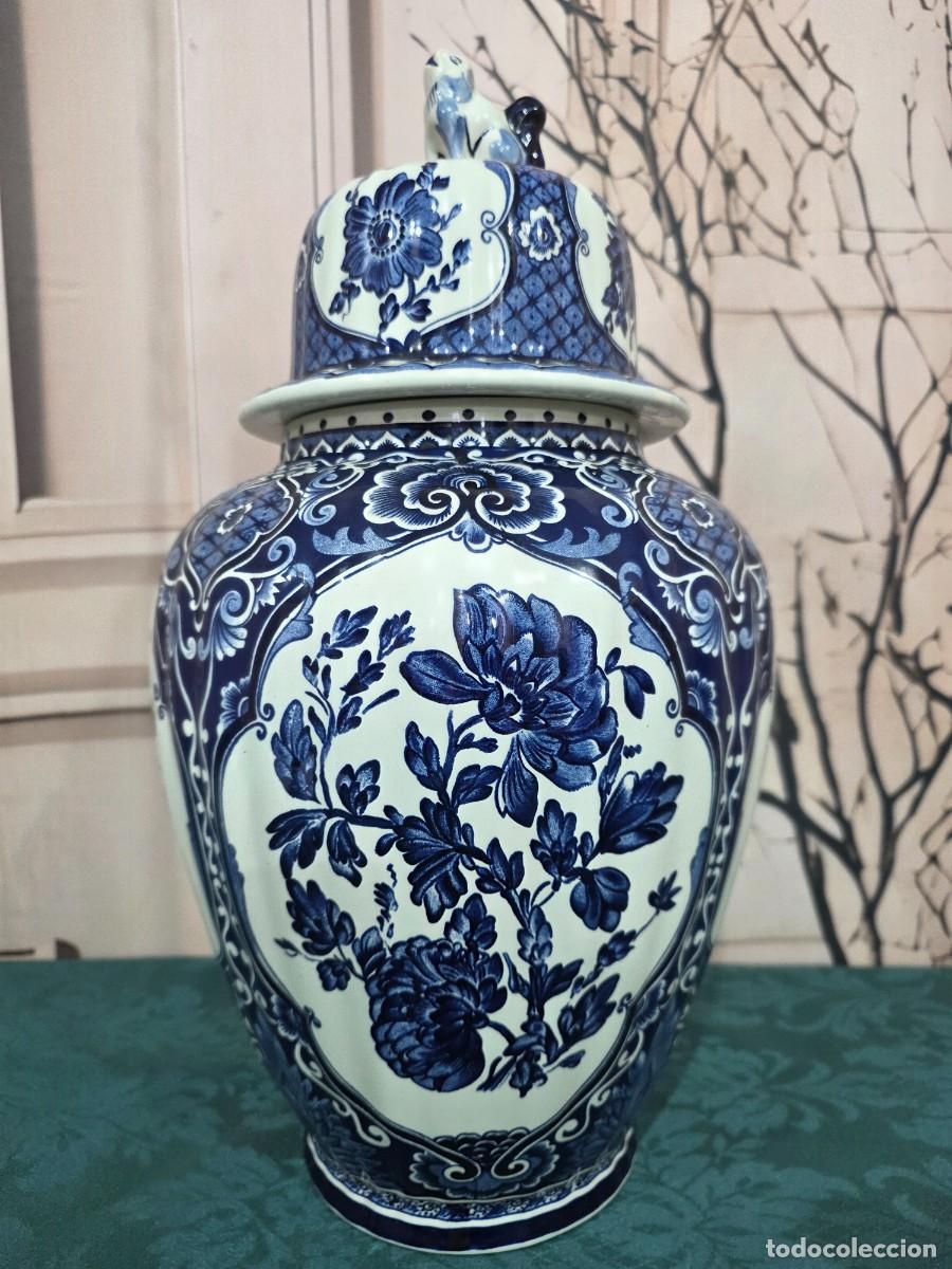 Antig&uuml;edades: Jarr&oacute;n de loza estilo Delft, fabricado por Royal Sphinx en los Pa&iacute;ses Bajos