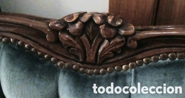 Antig&uuml;edades: Cama Estilo Luis XV franc&eacute;s antigua capitone - Foto 3