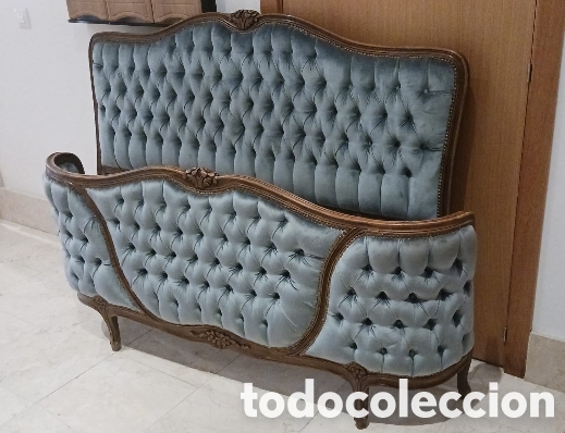 Antig&uuml;edades: Cama Estilo Luis XV franc&eacute;s antigua capitone - Foto 5