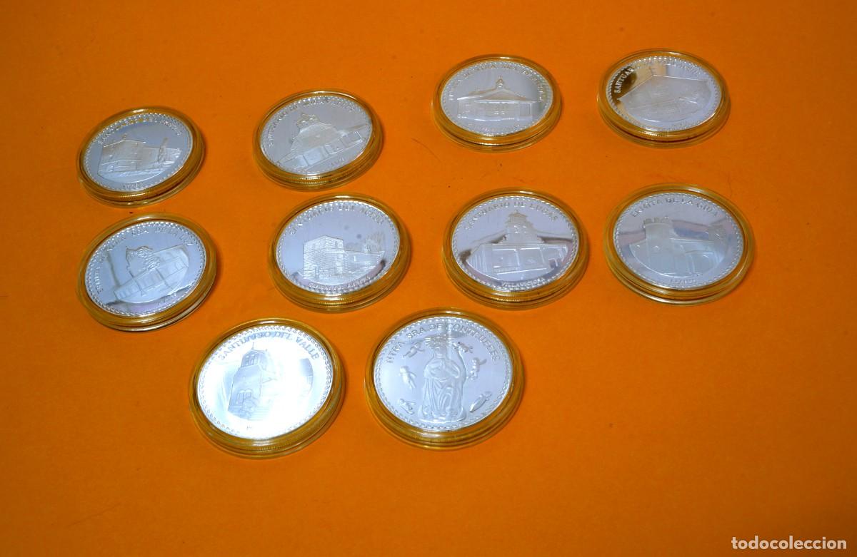Antig&uuml;edades: LOTE DE 10 DIEZ medallas conmemorativas V&iacute;rgenes y santuarios de Asturias, BA&Ntilde;O DE PLATA