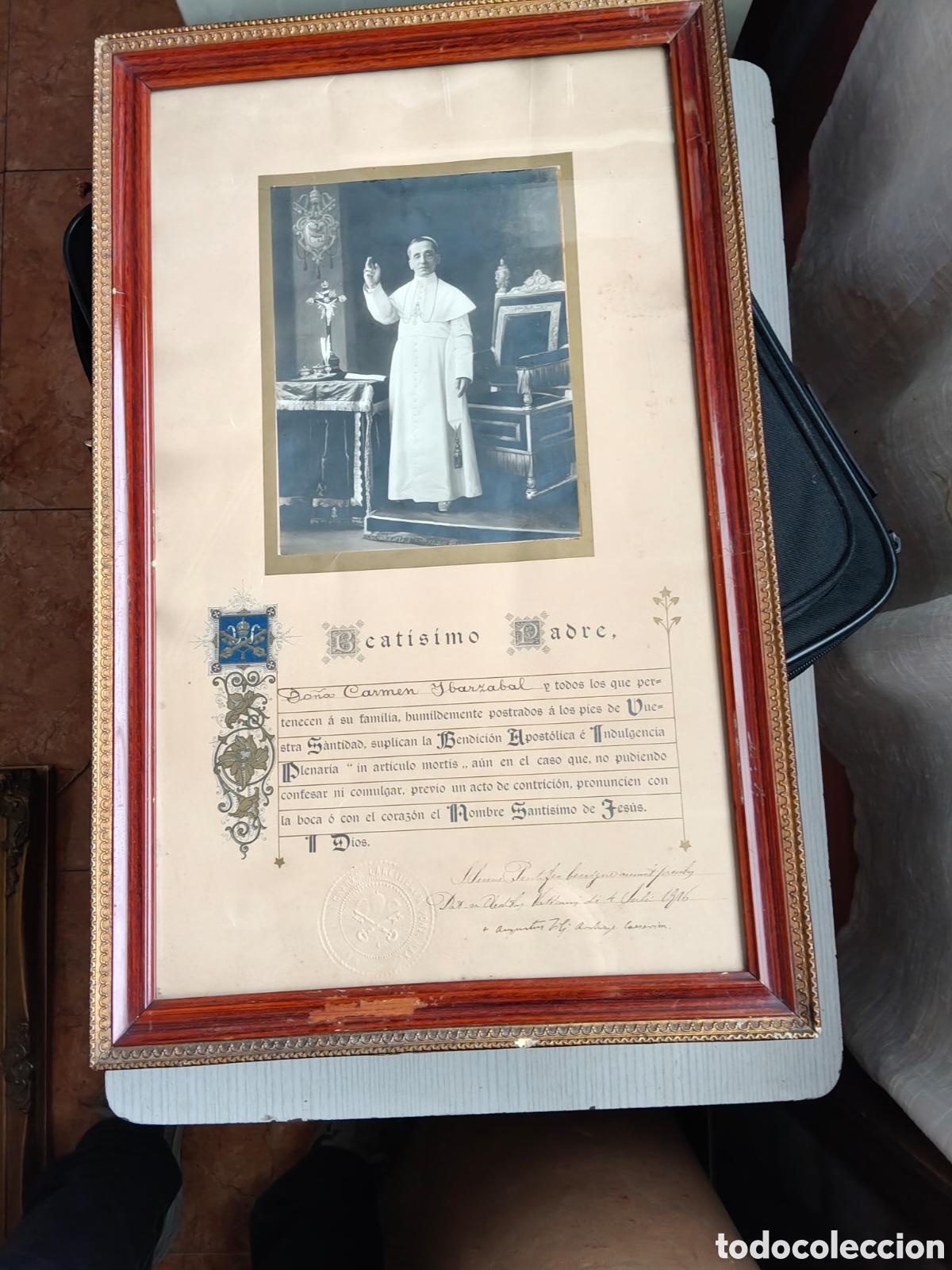 Antig&uuml;edades: Benedicto XV para Vaticano bendici&oacute;n apost&oacute;lica indulgencia a&ntilde;o 1916