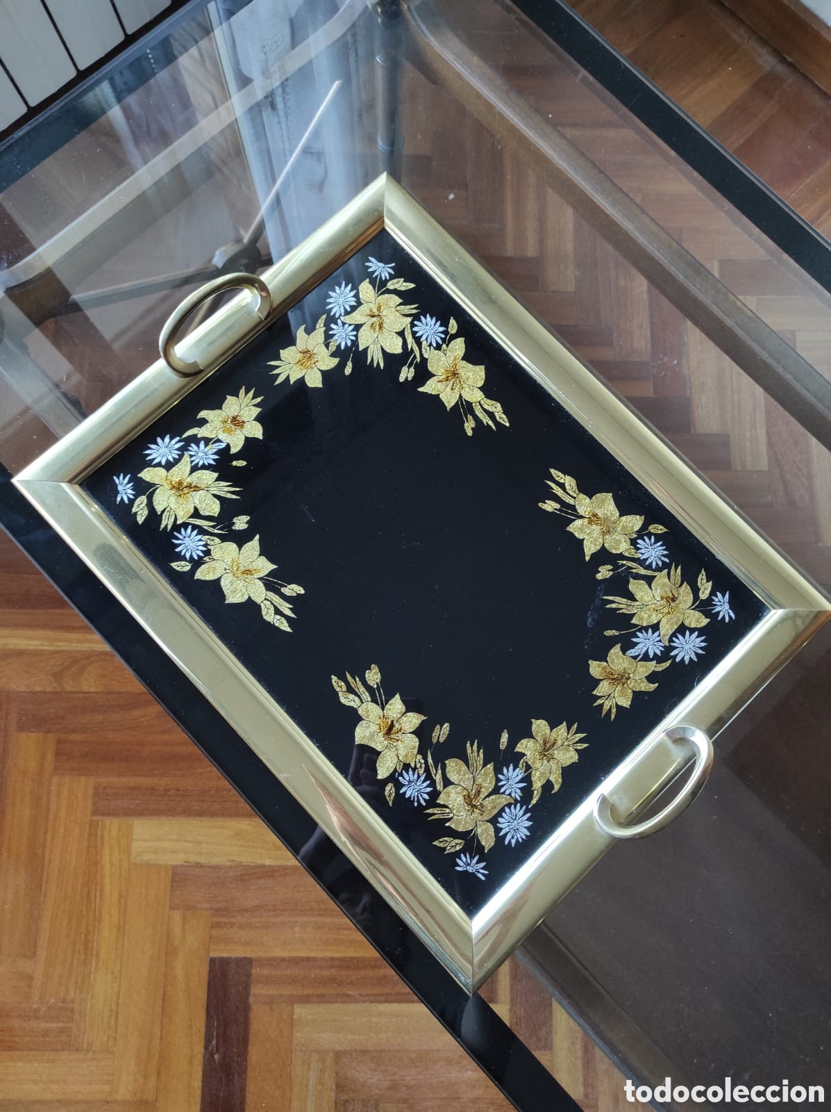 Antig&uuml;edades: Bandeja decorativa Floral