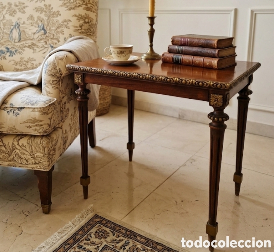 Antig&uuml;edades: Auxiliar Luis XVI Madera Noble Artesanal