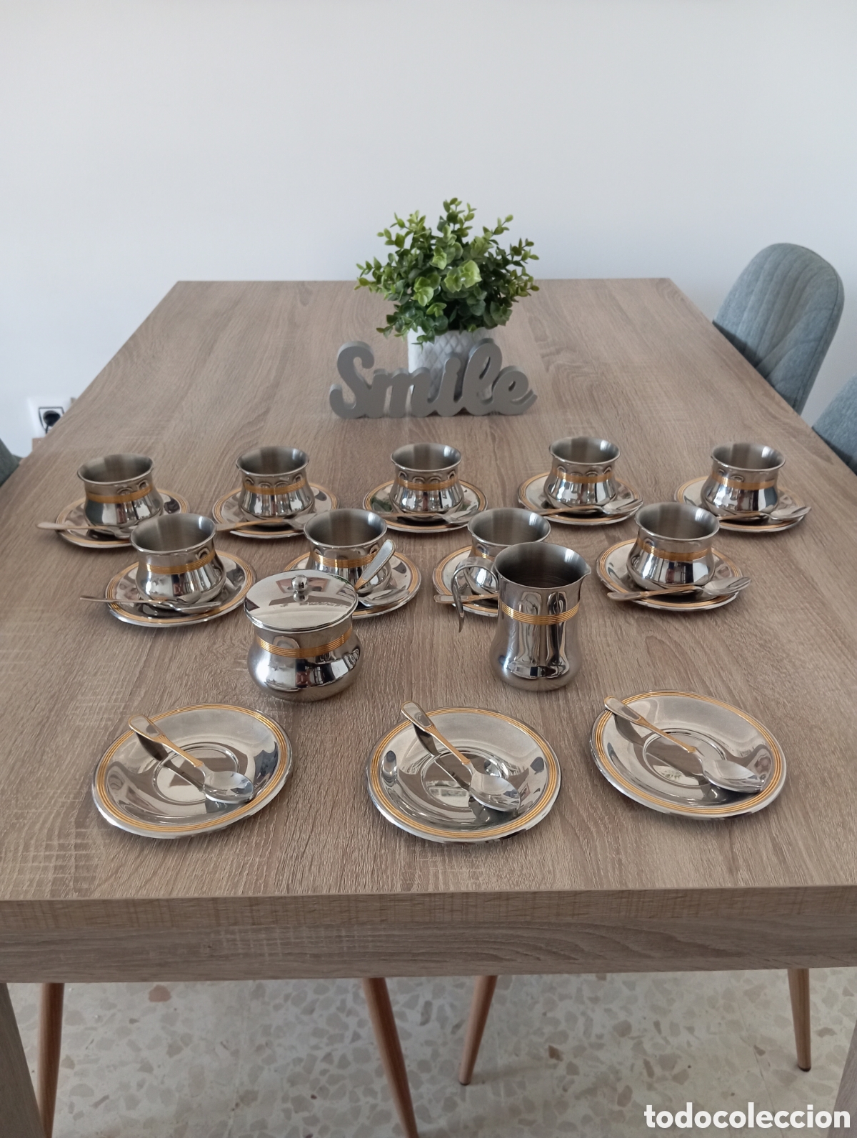 Antig&uuml;edades: Juego de caf&eacute; Iber acero inoxidable