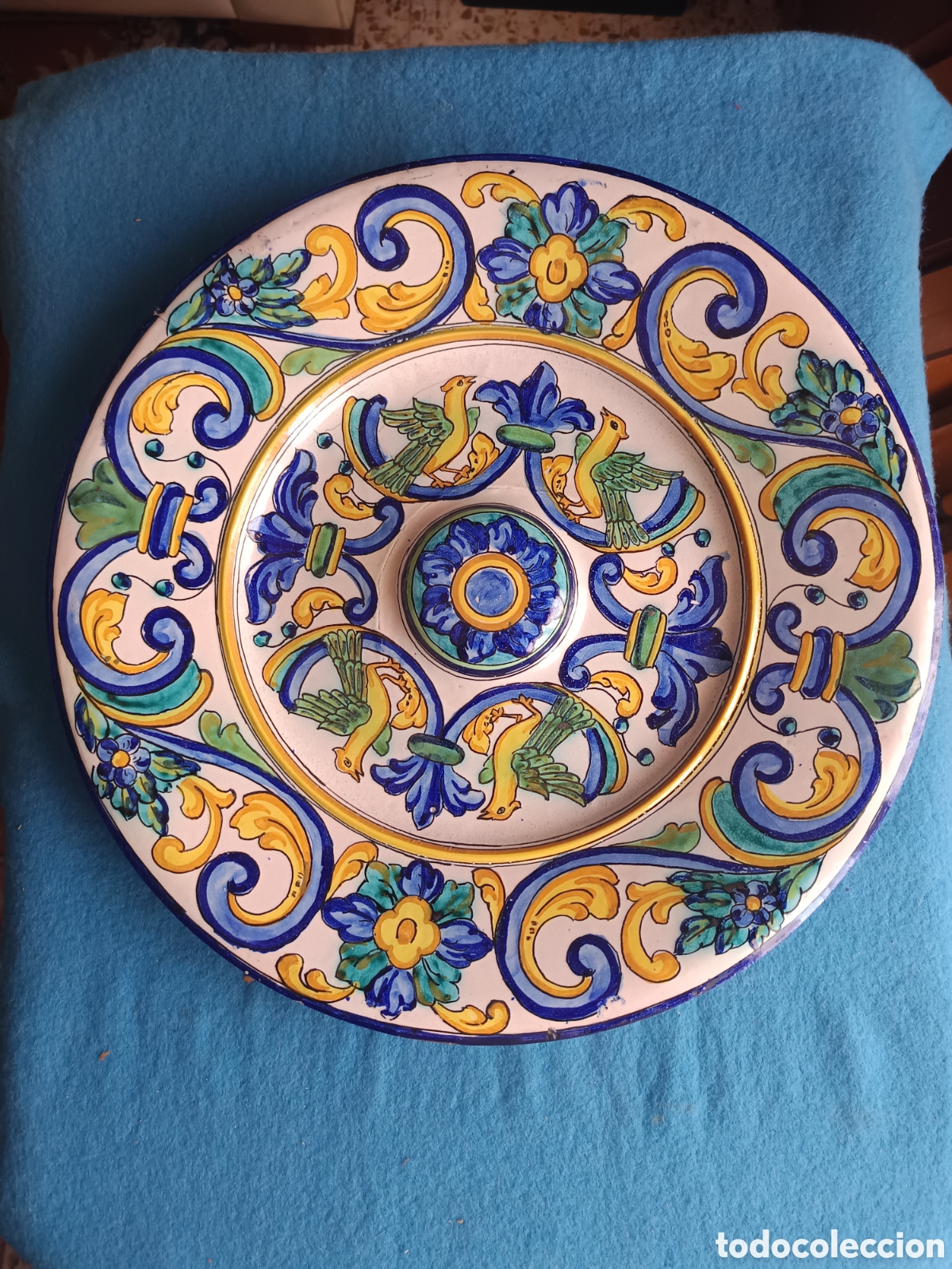 Antig&uuml;edades: Plato ceramica talavera grande