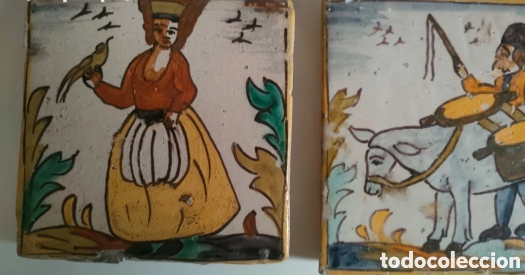 Antig&uuml;edades: 5 AZULEJOS DEL SIGLO XVIII