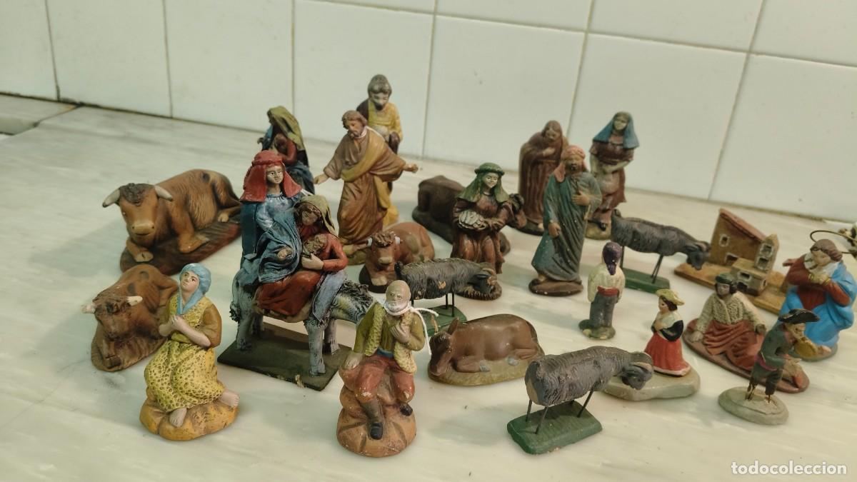 Antig&uuml;edades: Lot de santon pl&acirc;tre r&eacute;sine 1960 magnifique