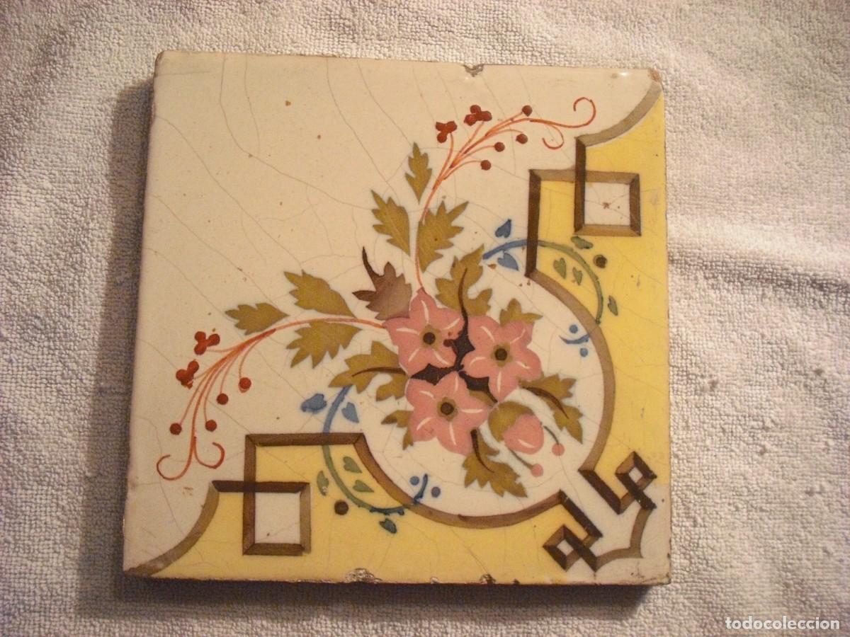 Antig&uuml;edades: ANTIGUO AZULEJO DE PRINCIPIOS DEL SIGLO XIX . 20 X 20 CM