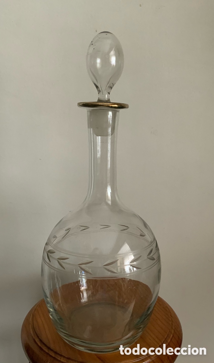 Antig&uuml;edades: ANTIGUA BOTELLA LICORERA CRISTAL SOPLADO