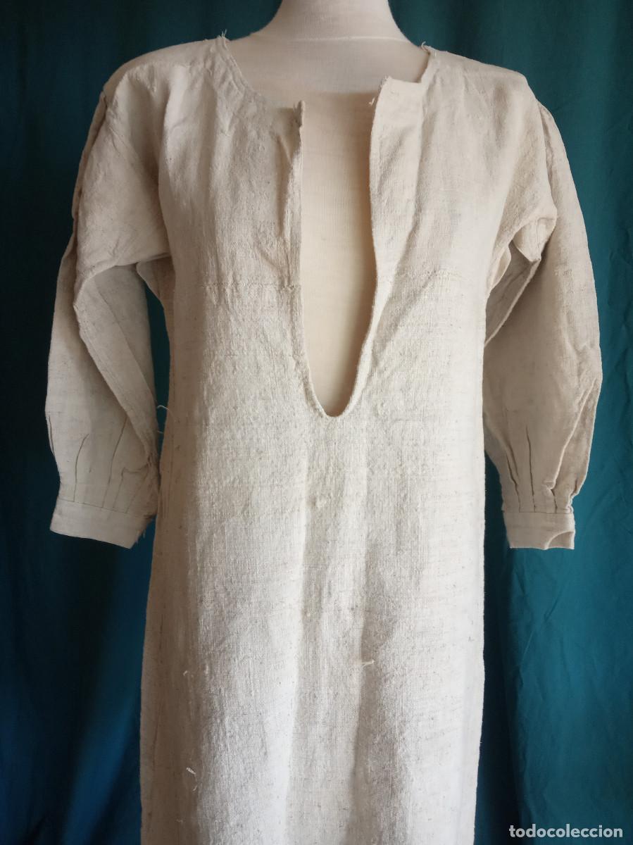 Antig&uuml;edades: Antiguo camis&oacute;n/vestido gallego de lino - telar casero &mdash; principios s. XX