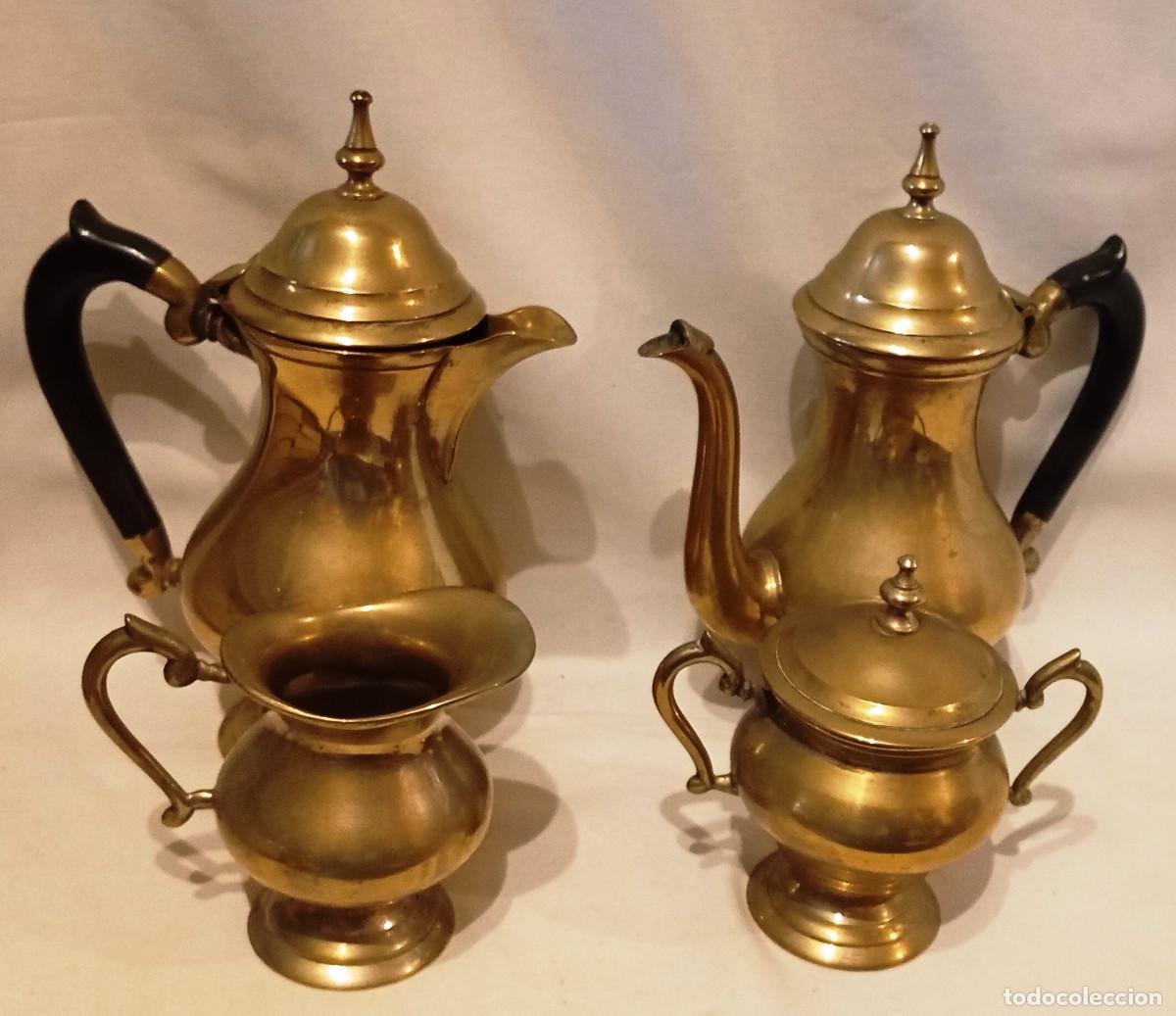 Antig&uuml;edades: Juego de t&eacute; y caf&eacute; ingl&eacute;s dorado - Foto 2