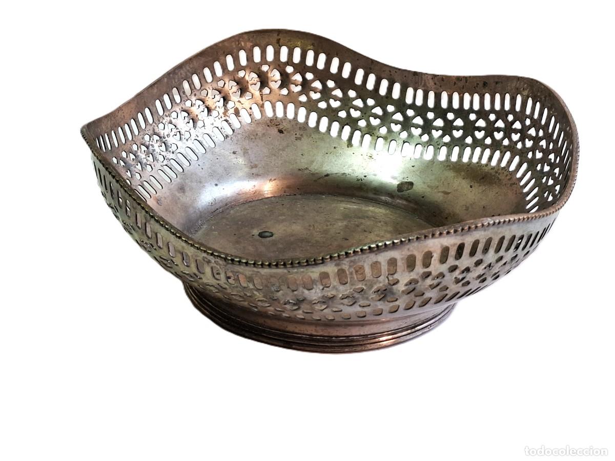 Antig&uuml;edades: International Silver Co. Cesta dise&ntilde;o perforado chapada en plata