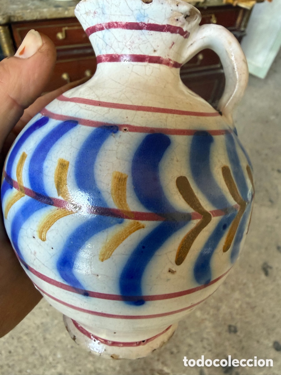 Antig&uuml;edades: Alcuza colecci&oacute;n Talavera Manises puente