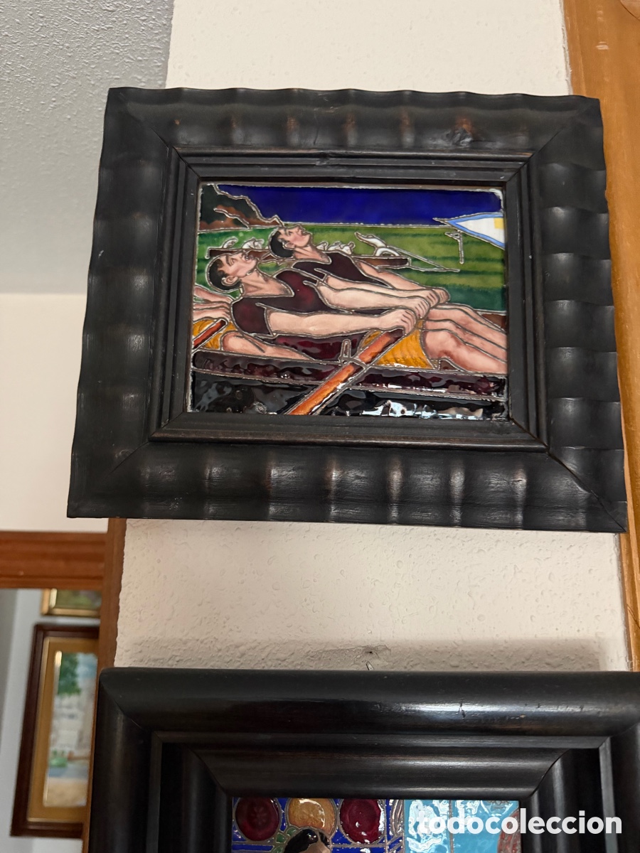 Antig&uuml;edades: Cer&aacute;mica esmaltada enmarcada - Foto 3